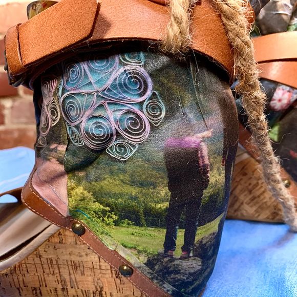 VINTAGE Redesigned Fabric Collage Wedges - Picture 8 of 12